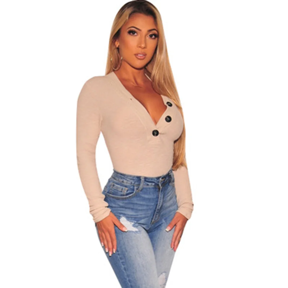 Модный весенний тонкий длинный рукав сексуальный женский комбинезон однотонный