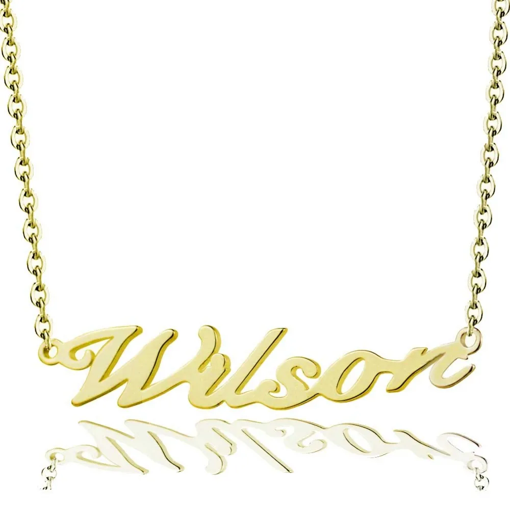 Женское ожерелье с подвеской Wilson золотое надписью на заказ подарок день