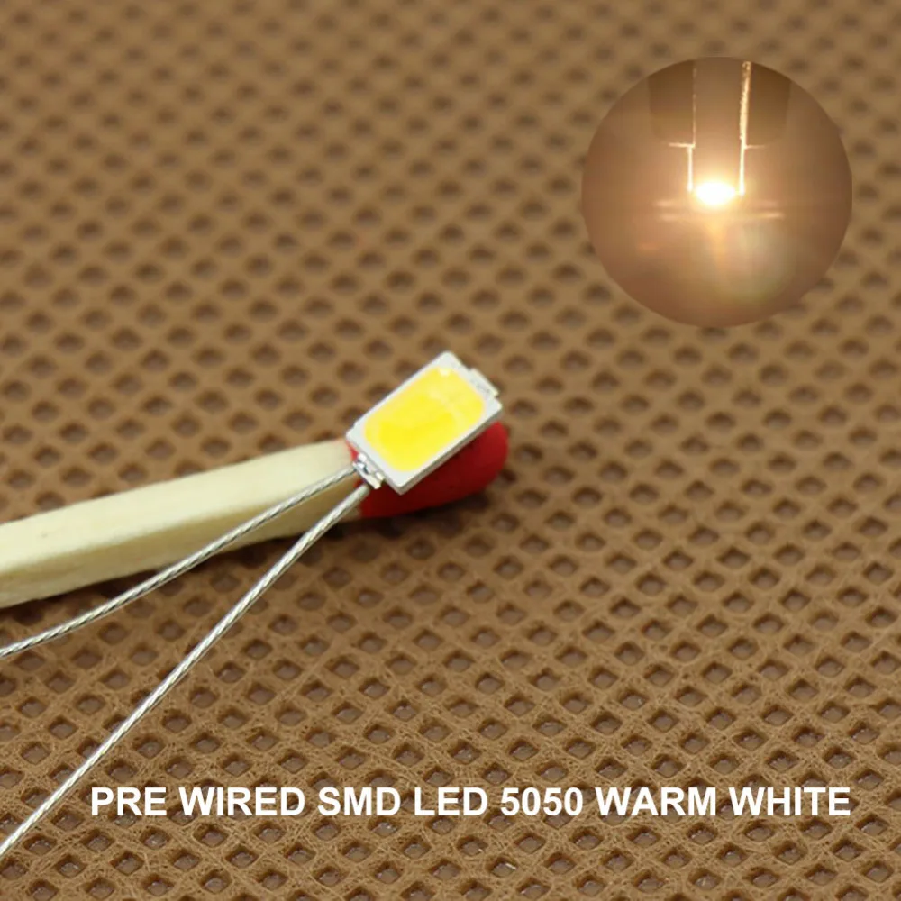 T5730 20 шт Предварительно Проводные провода SMD Led припаянные micro litz 5730 Новый 3 в яркий