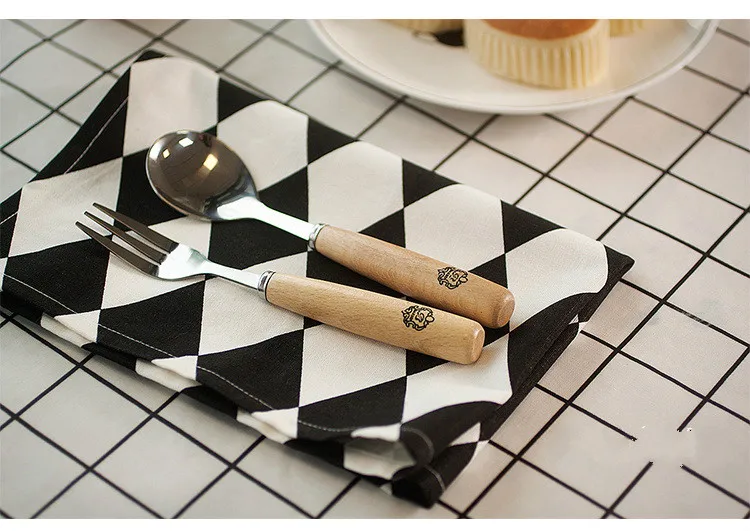 Настольная салфетка DUNXDECO хлопчатобумажная Современная Скандинавская белая