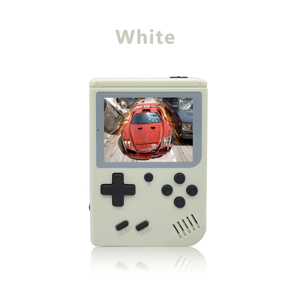 White Детская игровая мини-консоль, портативная игровая ретро-консоль RETRO-FC 07 с 3.0-дюймовым экраном, черно-белая 8-битная графика - Цвет: White