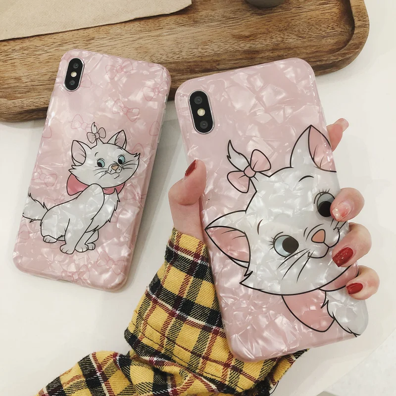 Чехол с мультипликационным принтом Marie Cat для iPhone 6 6S 7 8 Plus резиновый чехол из ТПУ XS