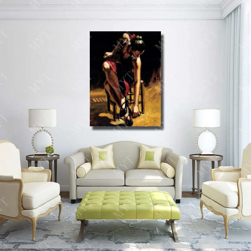 Красивая женская одежда на высоком каблуке Женская пикантная холщовая картина