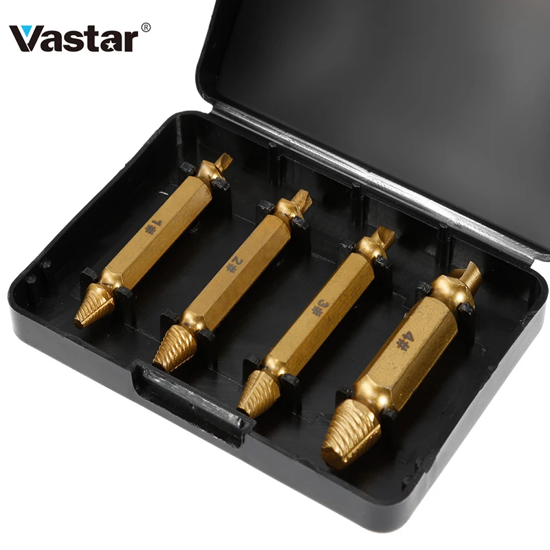 Vastar Золотой инструмент для удаления поврежденных винтов набор, r отвертка и экстрактор набор-набор из 4 инструмент для удаления поврежденных винтов