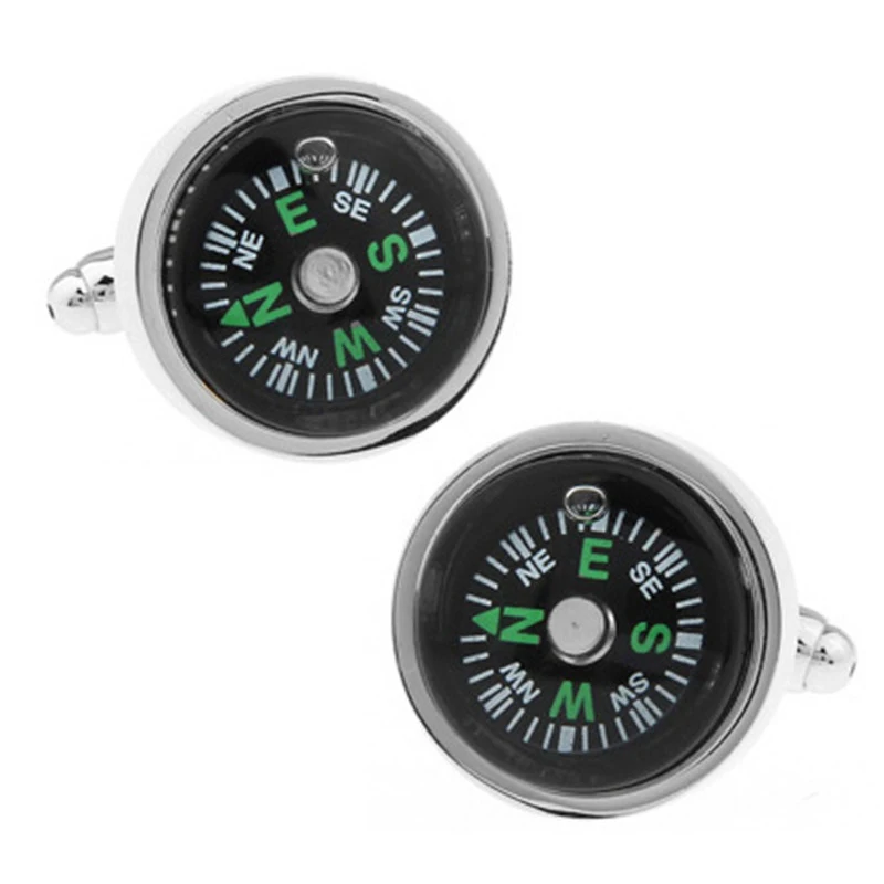 Высококачественные запонки в французском стиле с компасом Explorer для мужской