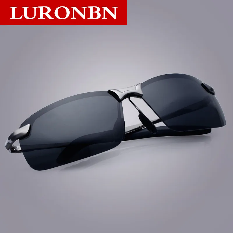 Мужские солнцезащитные очки для вождения прямоугольной формы с поляризацией