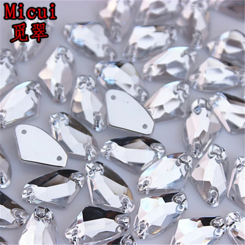 Micui 100 шт. 9*15 мм фотоакриловые Стразы Кристалл с плоским основанием камни