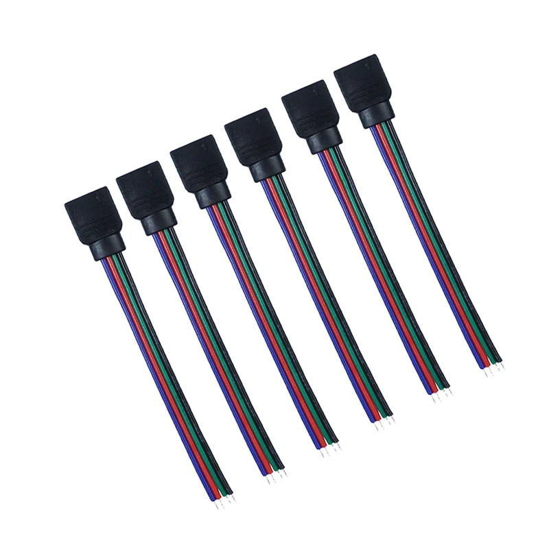 1Pcs/lot 4pin PCB board connector wire LED RGB Light Strips Female Connector Wire Cable For SMD 5050/3528 Strip light | Обустройство
