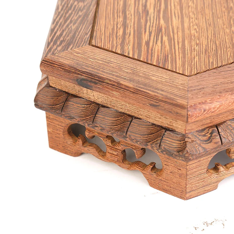 12-19.7cm Diameter Wenge Wood Mahogany Base hexagon base teapot ornaments incense Buddha flowers vase flowerpot rack | Дом и сад