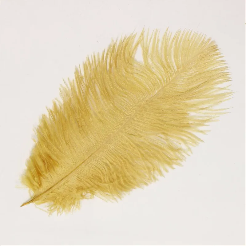 

25-30cm 10-12 inches splendid gold fluffy ostrich feathers for craft ostrich plumes wedding party Events decoration 100pcs/lot