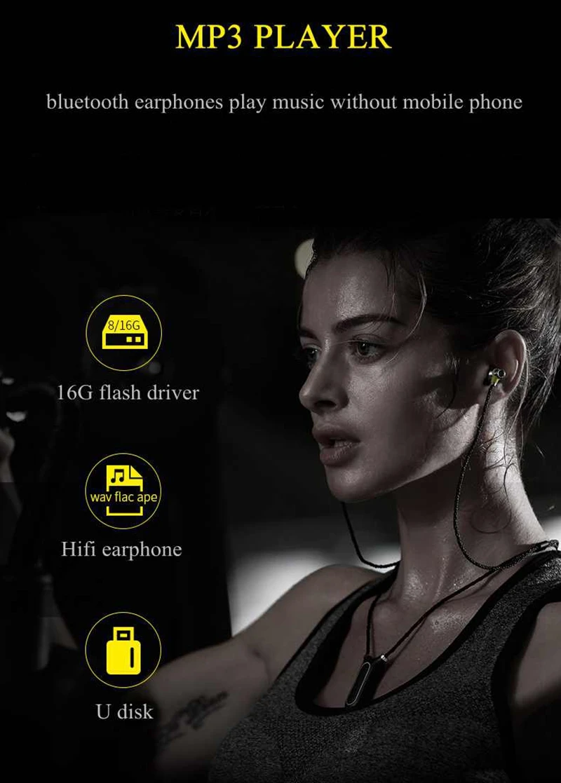 Подлинная Bluetooth гарнитура mifo i2 беспроводные наушники встроенный MP3 плеер 8 ГБ