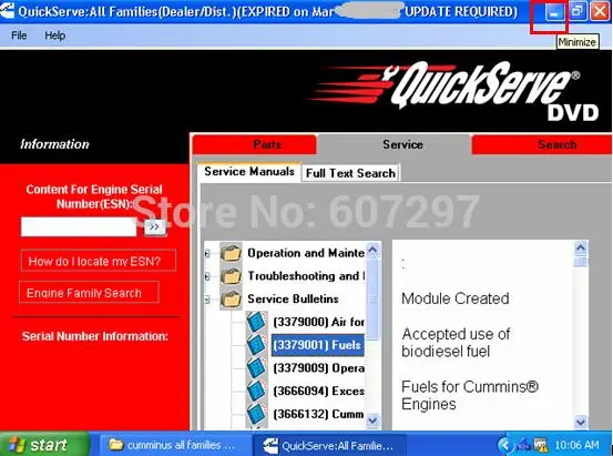 DVD QuickServe 2016 для всех семейных двигателей (без ограничений трещин) |