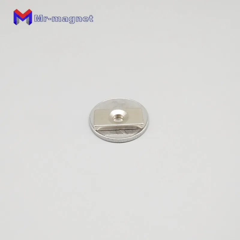100 шт./лот 20x10x3 5мм 5 мм Отверстие N35 Супер сильный редкоземельный Блок Неодимовый