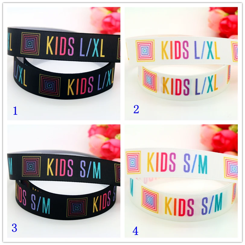

7/8'' Free shipping KIDS L/XL S/M printed grosgrain ribbon hairbow headwear party decoration diy wholesale 22mm D558