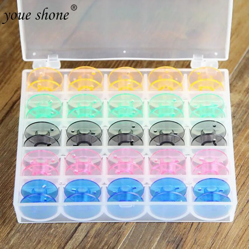 25 Сетки Коробка для хранения катушки швейных машин прозрачный пластиковый ящик