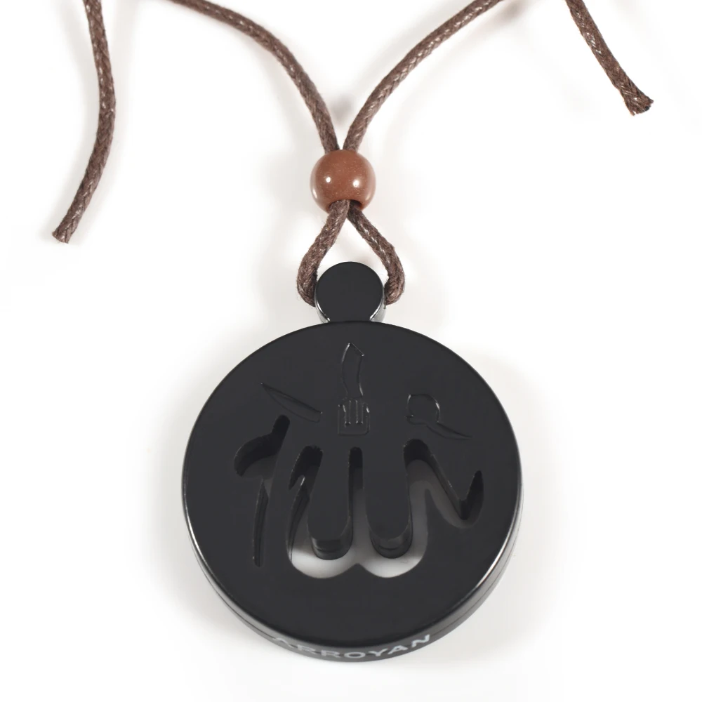 

Wollet Jewelry Negative Ion Magnetic Health Care Healing Energy Plastic Pendant For Women Men Black Charm Link Chain 4 cm
