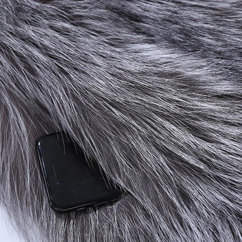BFFUR, натуральное меховое пальто, Мужская теплая куртка с воротником из меха серебристой лисы, мужские кожаные куртки, натуральная кожаная шуба из натурального Лисьего меха