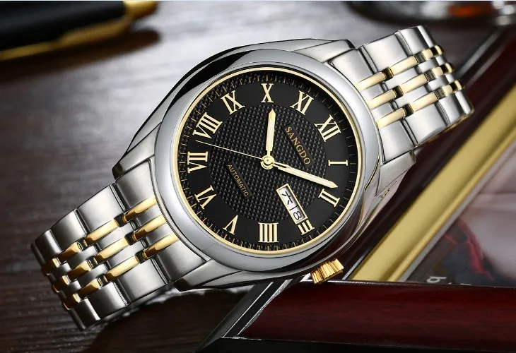 Часы мужские Sangdo автоматические деловые роскошные с автоподзаводом римским