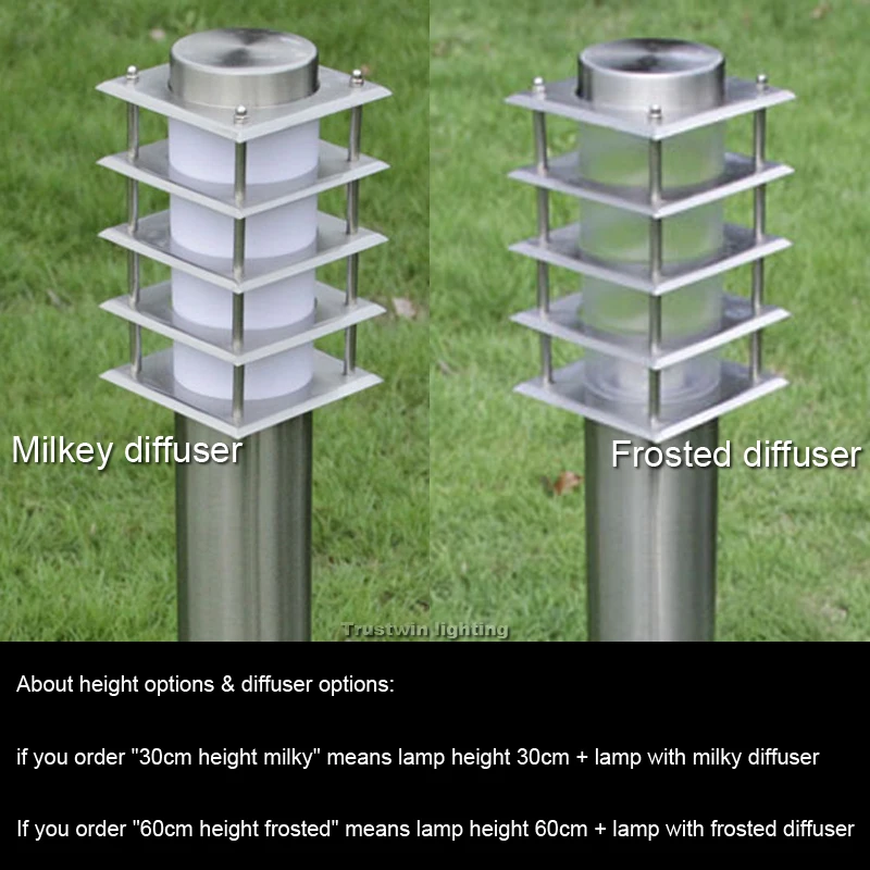 Водонепроницаемый светильник для газона из нержавеющей стали светодиодный