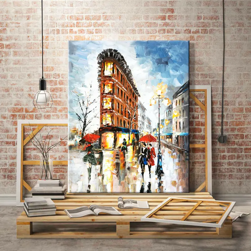 Рисуй по номеру Wall art живописи номерам Городские улицы модные гостиная