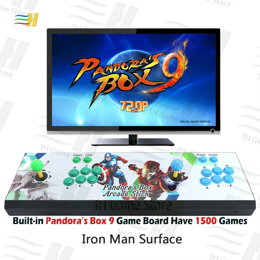Новинка Pandora box 9 аркадная игровая консоль 1500 В 1 видео игра HDMI VGA usb джойстик для ПК ps3 tv pacman pandora's box 5S 6s 7