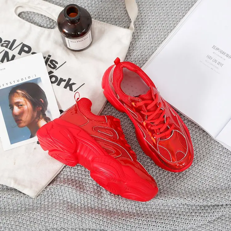 Новинка 2019 года красные и серебристые женские не сужающиеся книзу теннисные