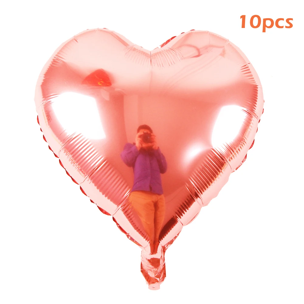 10 шт. 18 дюймов Роза Золотая Звезда Сердце шар металлические Цвет Фольга для