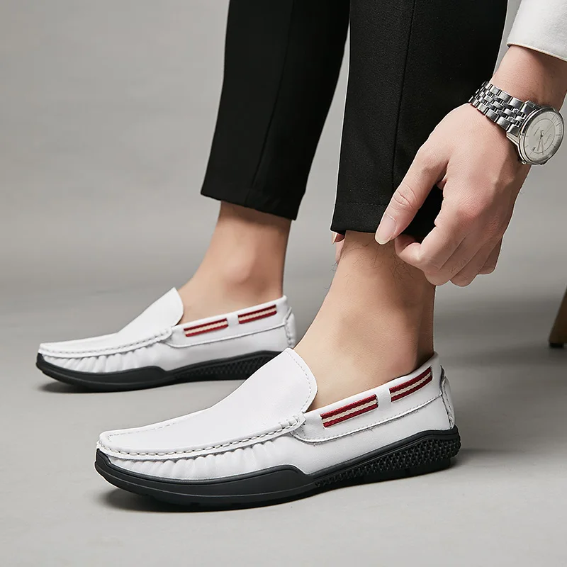 Hot Fashion Men Loafers High Quality Comfortable Lazy Shoes Brand Design Business Zapatos De Hombre Black Mens 38-44 | Обувь