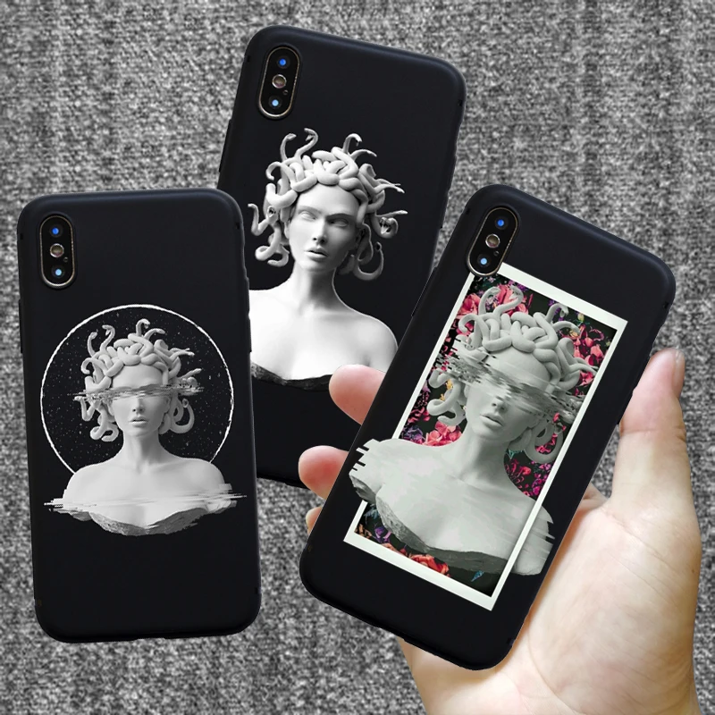 Мягкий силиконовый чехол для iphone 11 pro Medusa Vaporwave Glitch Art Coque телефона IPhone 5 6 7 8 Plus X S R