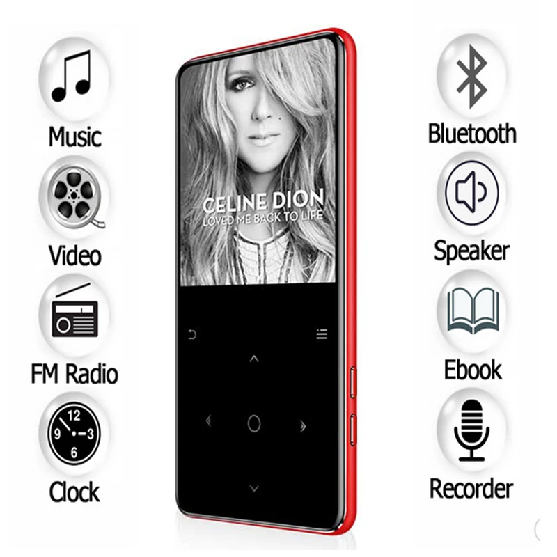 Металлический mp3 плеер HLTON 8 гб Bluetooth сенсорный экран 2 4 дюйма электронная книга