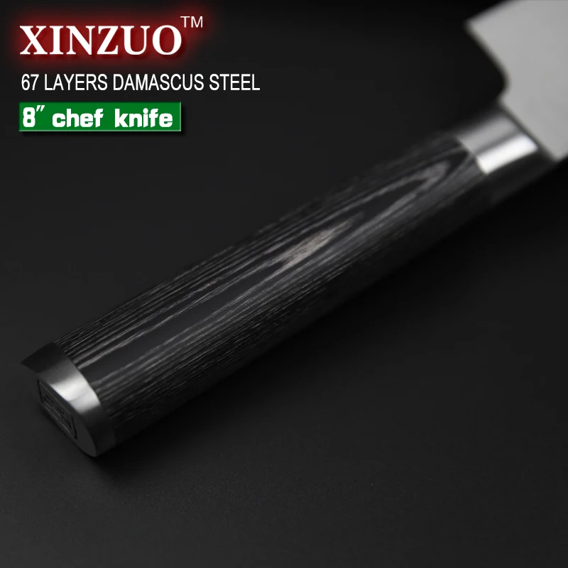 XINZUO 8 &quotдюймов нож шеф повара Китай 67 слой дамасский кухонный из нержавеющей