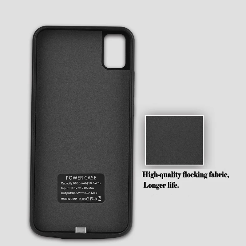 Чехол для аккумулятора 6000 мАч Xiaomi mi 8 резиновый чехол внешнего зарядного