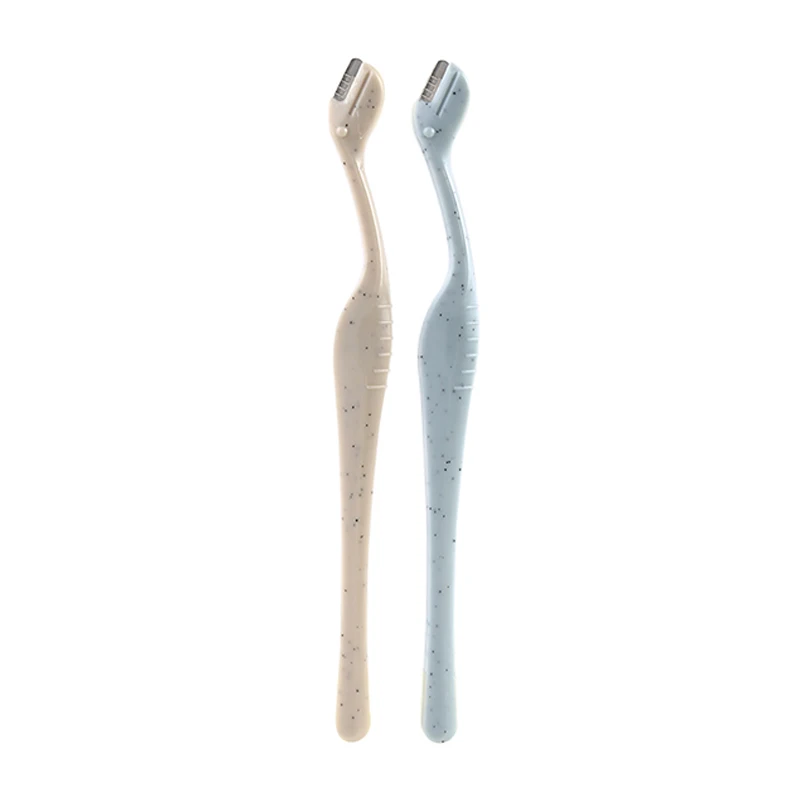 Beige and Blue Choosmile, 2 шт., мини триммер для бровей, безопасный нож, бритвы для женщин, для лица, для удаления волос, бритва, маленький размер, инструмент для макияжа, нож для волос - Цвет: Beige and Blue