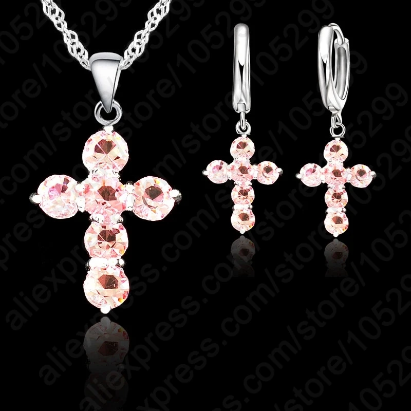Комплект из колье и серёг серебра 925 пробы с австрийским кристаллом|jewelry dresser|jewelry