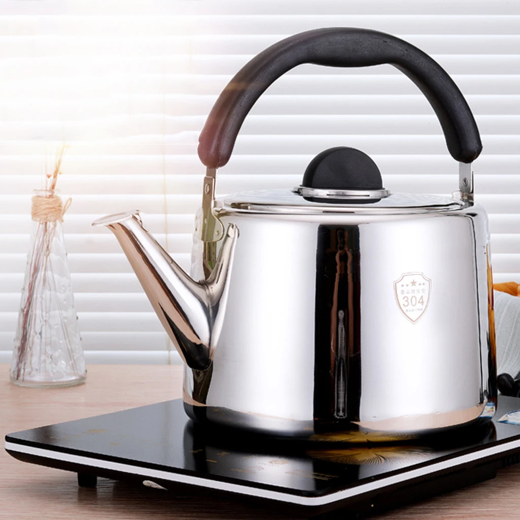 Чайник со свистком из нержавеющей стали чайник с пластиковой рифленой ручкой