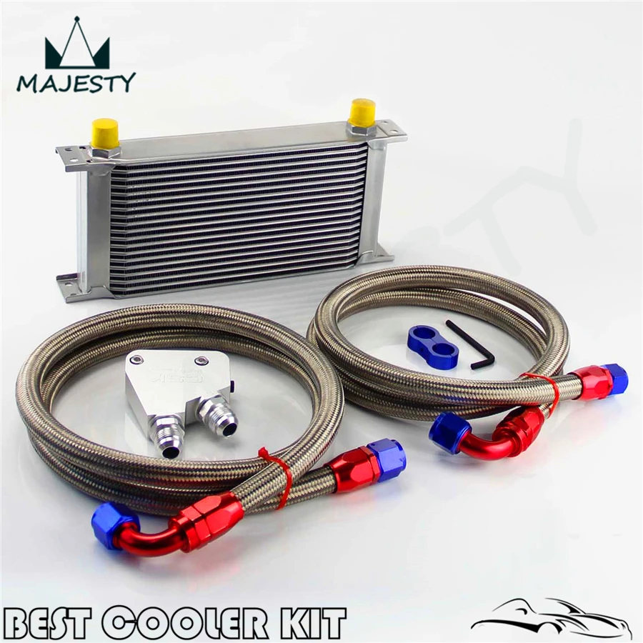 19 РЯД Масляный радиатор двигателя комплект + сэндвич пластина адаптер для LS1 LS2 LS3