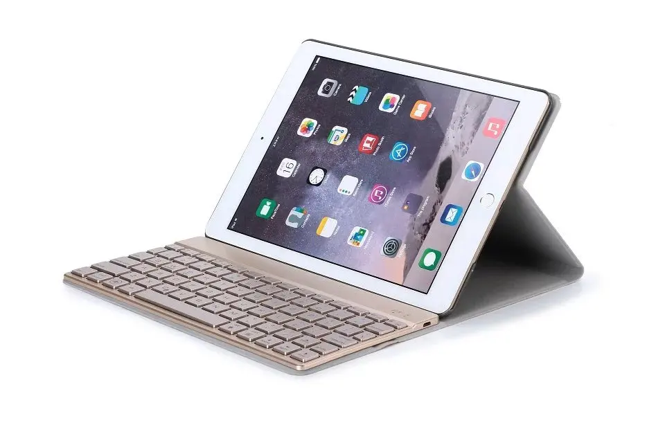 Новая беспроводная Bluetooth клавиатура и кожаный чехол для Apple IPad Air2 Ipad 6 с подсветкой