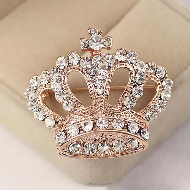 Модная женская брошь в форме короны изящная Праздничная булавка для платья @