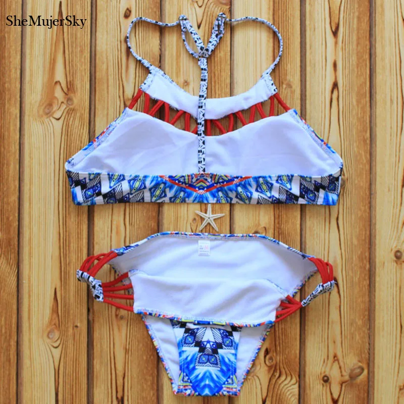 2017 Бразильские Бикини Push Up Купальники Женщины Biquini Печати Bikiny Набор |