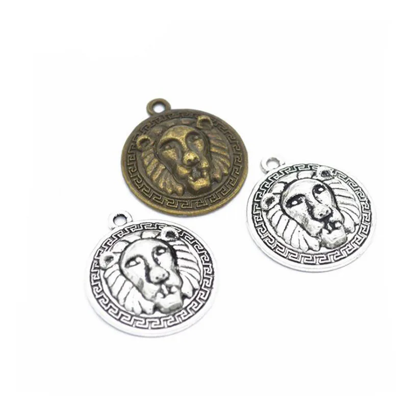 

20pcs/lot 24x21mm Antique Silver Plated Alloy Lion Charms Pendant Fit For Jewelry Findings