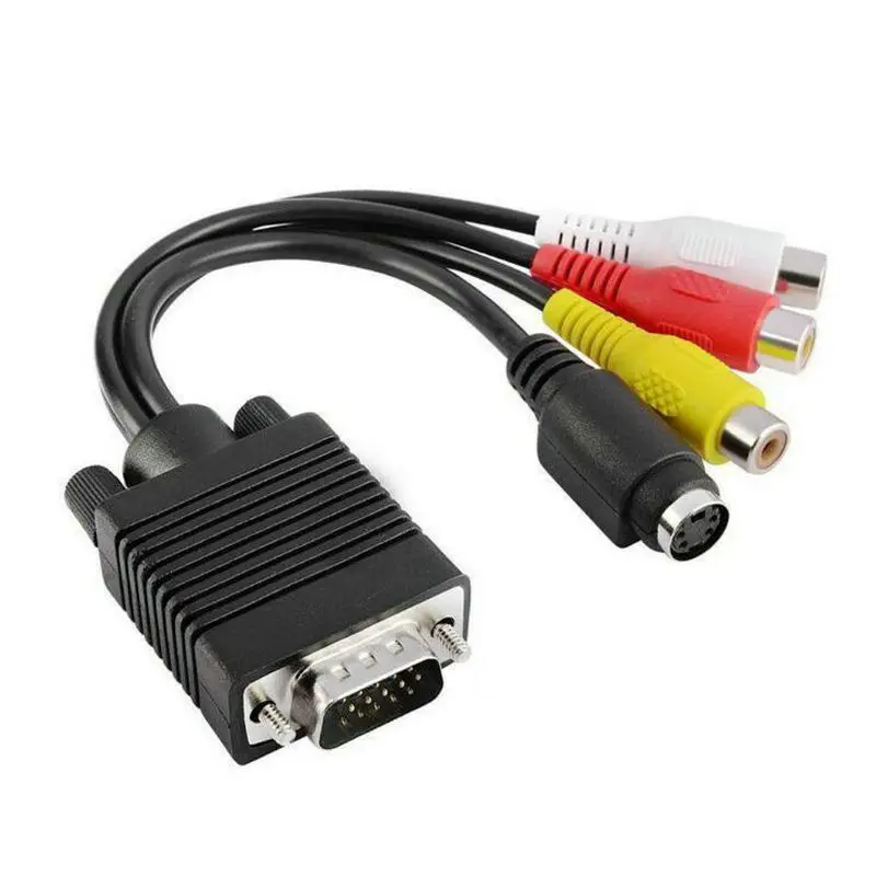 ПК VGA SVGA к S Video 3 RCA композитный HD AV ТВ выход адаптер кабель высокого