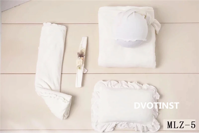 Dvotinst/реквизит для новорожденных; повязка на голову с цветочным рисунком+ шапка+ позирующая подушка+ накидка+ одеяло; комплект из 5 предметов; аксессуары для фотосессии