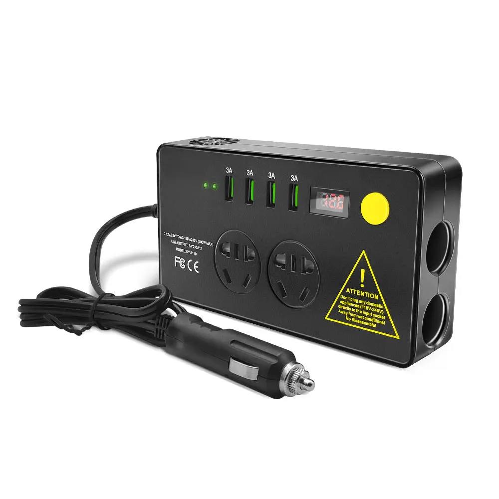 Автомобильный инвертор 200 Вт автомобильный постоянного тока 12 В в переменный ток