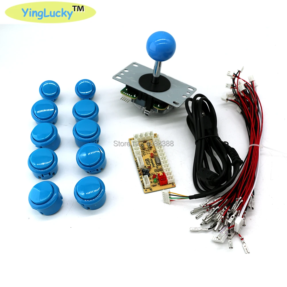 Yingluck аркада джойстик Kit нулевой задержкой Аркады DIY Kit USB энкодера ПК Аркада Sanwa Кнопки джойстика кабели аркадная игра для маме