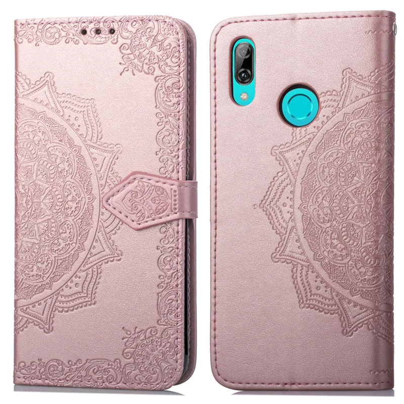 Кожаный чехол-книжка для Huawei Y9 2019 мягкий чехол-кошелек Enjoy 9 Plus рельефный чехол с