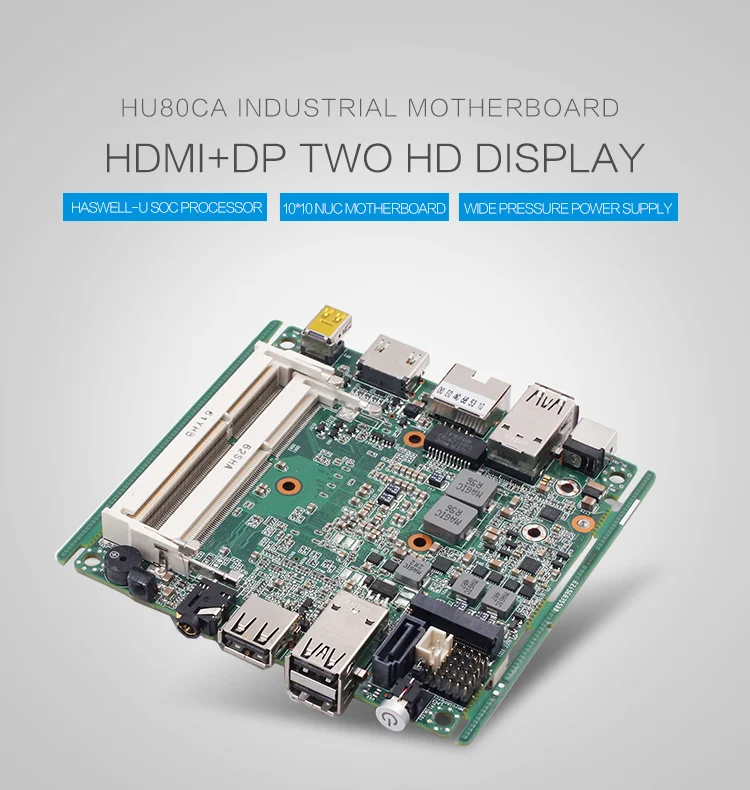 10*10 см мини-ПК baord с 4-м i3/i5/i7-4200U 2* ram слот 1* LAN 1* HD 1* DP 4* USB3.0 1* USB2.0 1* NGFF 1* Поддержка M-PCIE wi-Fi