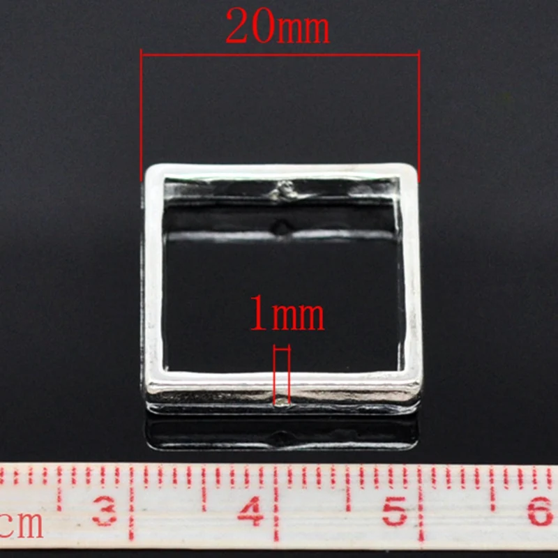 20pcs 20mmx20mm LASPERAL 100 шт бронзовые квадратные рамки для бусин 10 мм бусины 15x14 мм фурнитура для рукоделия аксессуары для ювелирных изделий ручной работы - Цвет: 20pcs 20mmx20mm
