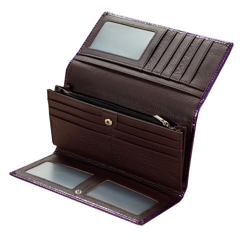 Женский длинный кошелек Dreamlizer вместительный вечерний из лакированной кожи