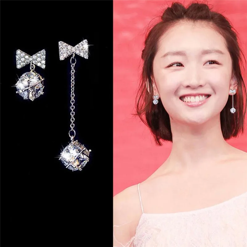 Женские серьги-клипсы GRACE JUN свадебные серьги в Корейском стиле с бантом из