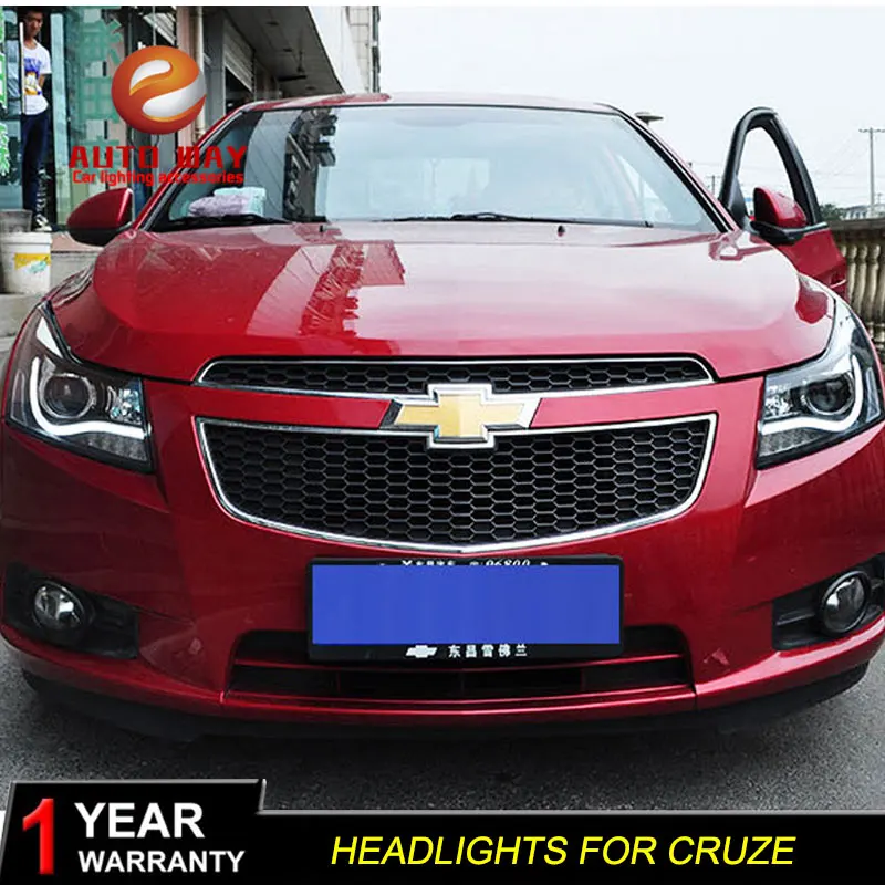 Автомобильный Стильный чехол на голову для Chevrolet Cruze фары 2009- светодиодный Cruze фары DRL Q5 Биксеноновые линзы дальнего ближнего света